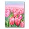 Designart - Field of Pink Tulips - Traditional Canvas Wall Art Print